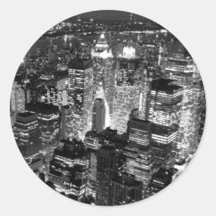Adesivo Manhattan Nova Iorque Night Black & White