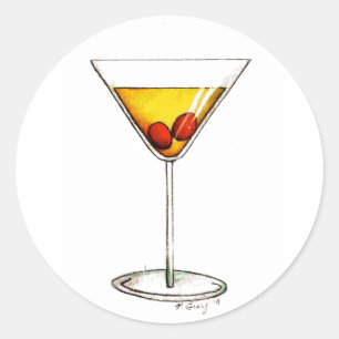 Adesivo Manhattan Nova Iorque NYC Cocktail de bebida mista