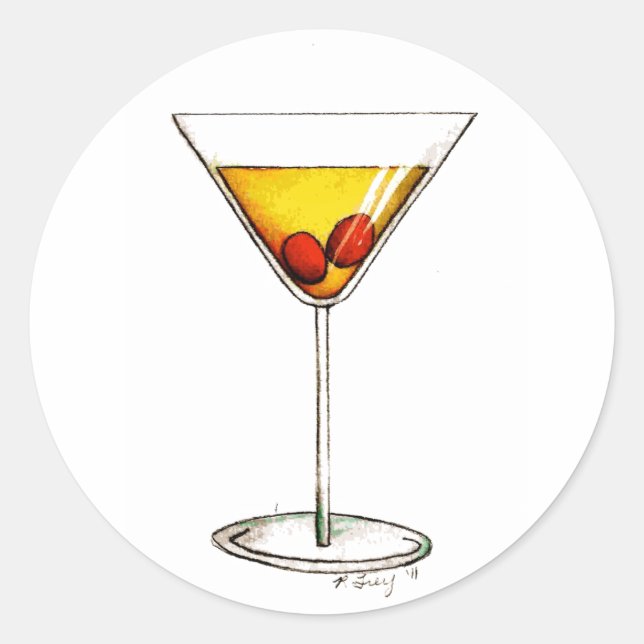 Adesivo Manhattan Nova Iorque NYC Cocktail de bebida mista (Frente)