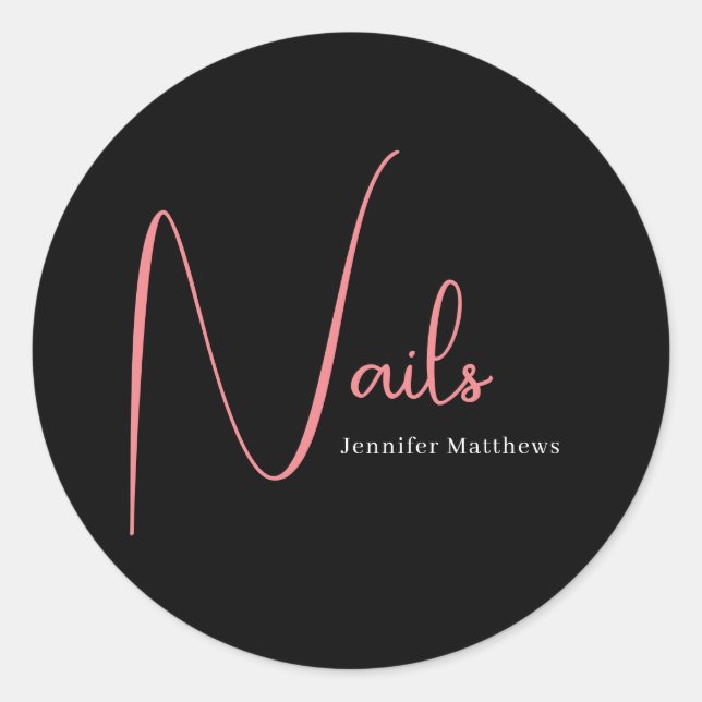 Adesivo Manicurista técnico de beleza de neon rosa-claro-d (Frente)