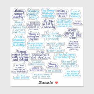 Adesivo Manifestação Money Prosperity Citações Manifestant