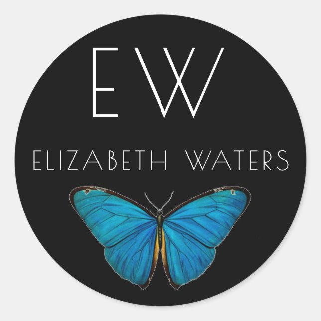 ADESIVO MANIPULADOR DE NOME PERSONALIZADO DO BOTTERFLY AZU (Frente)