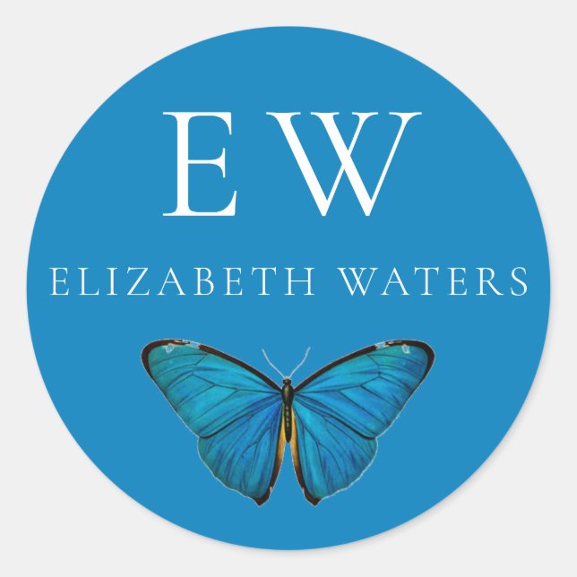 ADESIVO MANIPULADOR DE NOME PERSONALIZADO DO BOTTERFLY AZU (Frente)