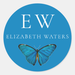 ADESIVO MANIPULADOR DE NOME PERSONALIZADO DO BOTTERFLY AZU