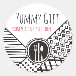 Adesivo Manipuladores de padrões mistos utensílios cozinha