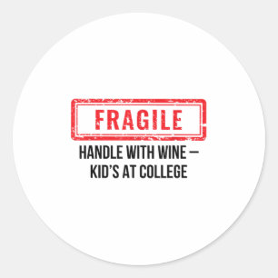 Adesivo Manípulo Frágil Com Criança De Vinho Na Faculdade