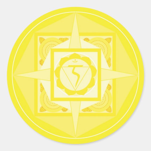 Adesivo Manipura Chakra Mandala (plexo solar Chakra) (Frente)