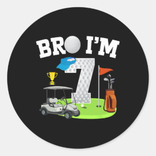 Adesivo Mano, tenho 7 anos Tema de Golfe 7 Aniversário Gol