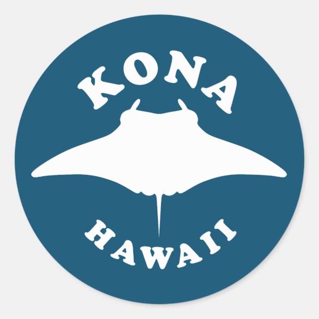 Adesivo Manta Ray Diving em Kona, Havaí (Frente)