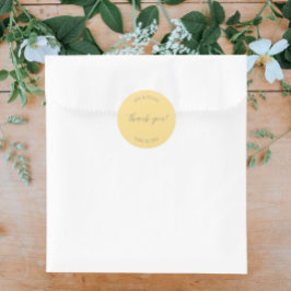 Adesivo Manteiga Amarelo Casamento Estilizado Obrigado