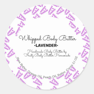 Adesivo Manteiga Corporal Lavanda Embalagem e Marca para B