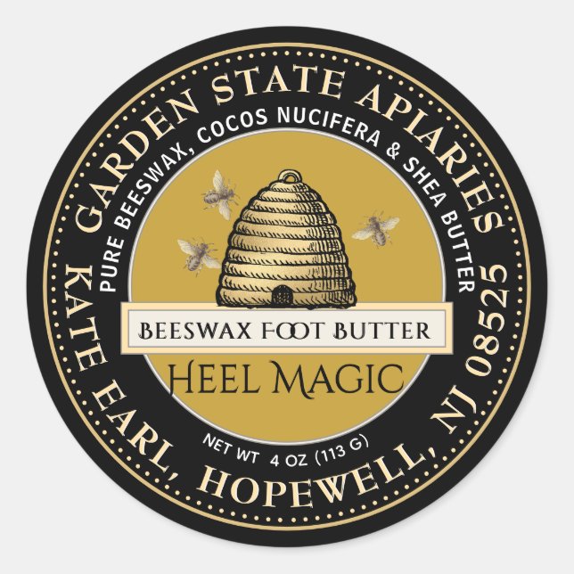 Adesivo Manteiga de calcanhar de cera de abelhas com vinta (Frente)