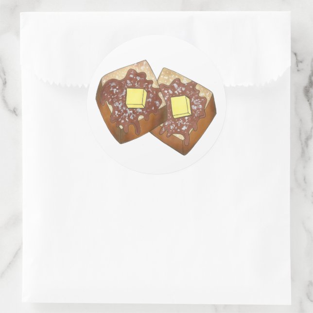 Adesivo Manteiga de torrada francesa e Comida de café da m (Bolsa)