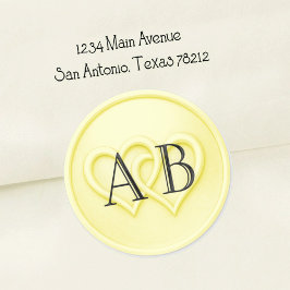 Adesivo Manteiga Duas Corações Casamento com iniciais pret