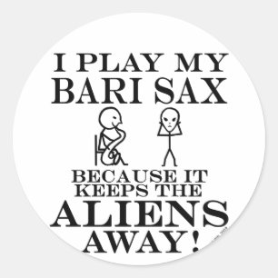 Adesivo Mantem o saxofone ausente de Bari dos aliens