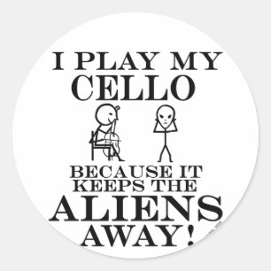 Adesivo Mantem o violoncelo ausente dos aliens