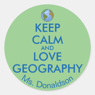 Adesivo Mantenha a calma e a geografia do amor