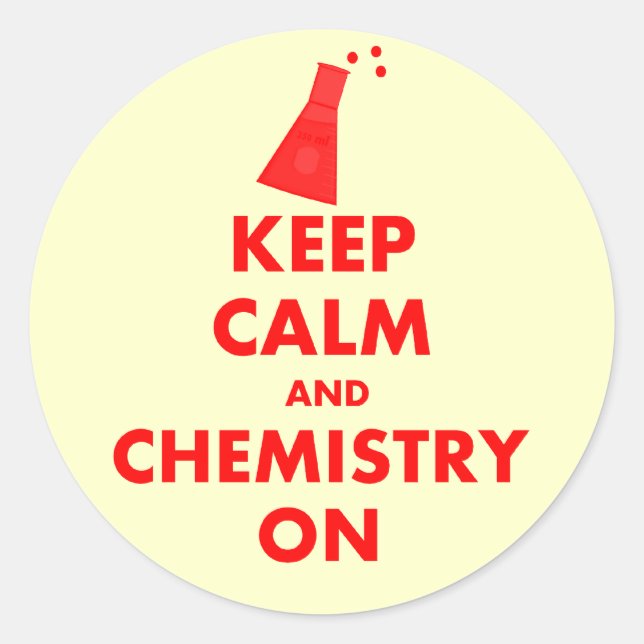 Adesivo Mantenha a calma e a química nos presentes (Frente)