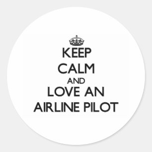 Adesivo Mantenha a calma e ame um piloto da linha aérea