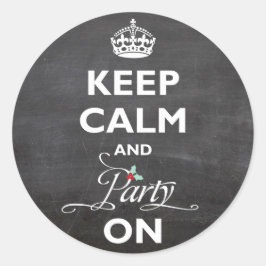 Adesivo Mantenha a Calma e Continue a Festa no Quadro Negr