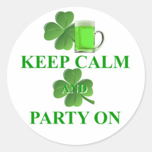 Adesivo mantenha a calma e festejar ligado