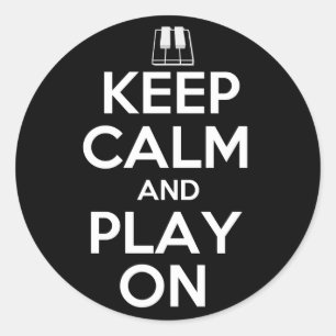 Adesivo Mantenha a calma e o jogo no piano