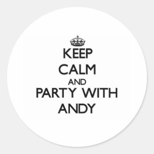 Adesivo Mantenha a calma e o partido com Andy