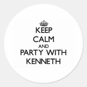 Adesivo Mantenha a calma e o partido com Kenneth