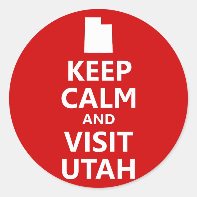 Adesivo Mantenha a Calma e Visite Utah (Frente)