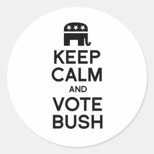 ADESIVO MANTENHA A CALMA E VOTE BUSH - .PNG