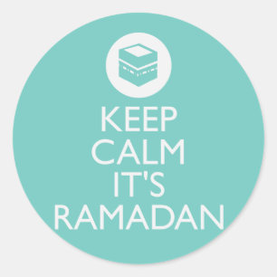 Adesivo mantenha a calma sua ramadan-turquesa