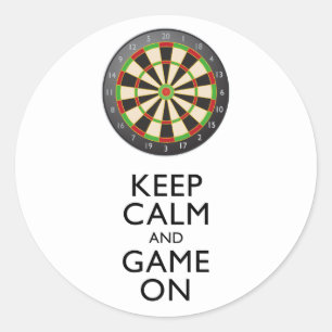 Adesivo MANTENHA CALM AND GAME ON - Dart Board