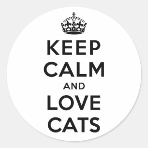 Adesivo Mantenha Calma e Ame Gatos