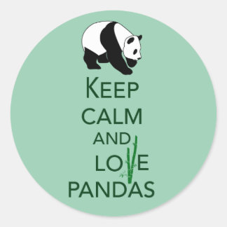 Adesivo Mantenha calma e amor Pandas com Impressão de Arte
