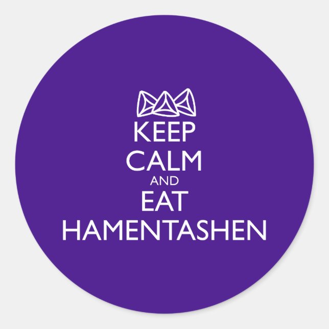 ADESIVO MANTENHA CALMA E COMA HEMENTASHEN (Frente)
