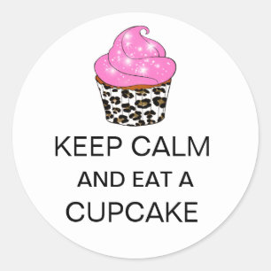 ADESIVO MANTENHA CALMA E COMA UM CUPCAKE