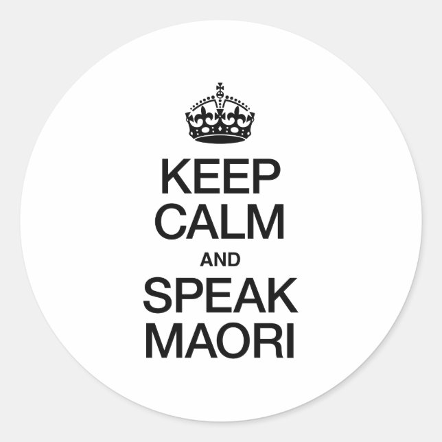 ADESIVO MANTENHA CALMA E FALE MAORI (Frente)