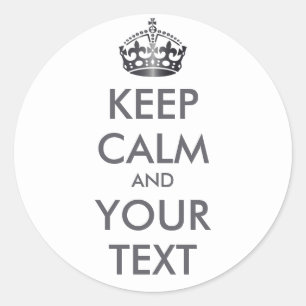 Adesivo MANTENHA CALMA E SEU TEXTO - Alterar fundo branco