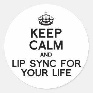 Adesivo MANTENHA CALMA E SINCRONIZAÇÃO LIP PARA SUA VIDA.p