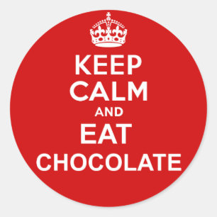 Adesivo Mantenha calmo e coma o chocolate