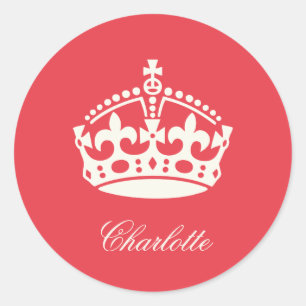 Adesivo Mantenha Calmo Vermelho Logotipo Coroa Partido Fav