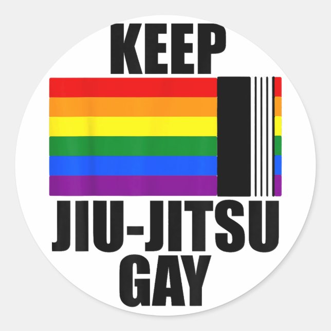 Adesivo Mantenha Jiu Jitsu Gay de Camisa LGBT Orgulho gay  (Frente)
