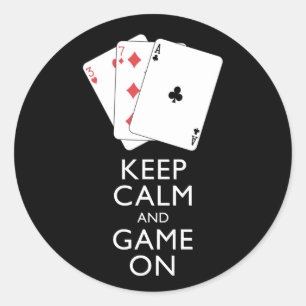 Adesivo MANTENHA jogos de cartas da CALMA E do JOGO SOBRE