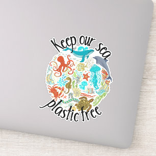 Adesivo Mantenha Nossa Tartaruga De Baleia Livre De Plásti