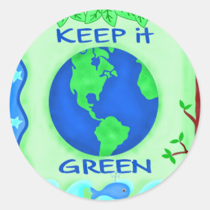 Adesivo Mantenha-o arte verde do ambiente da terra das