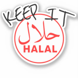 Adesivo Mantenha-O Halal Carimbo Vermelho Engraçado Muçulm