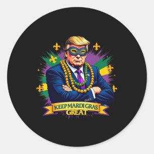 Adesivo Mantenha o Mardi Gras Ótimo Divertido Trump 2025 C