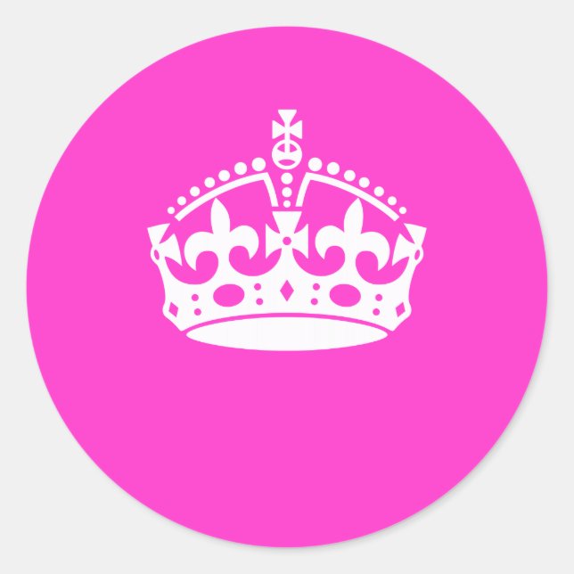 Adesivo Mantenha o símbolo CROWN do CALM em decoração rosa (Frente)