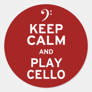 Adesivo Mantenha o violoncelo da calma e do jogo