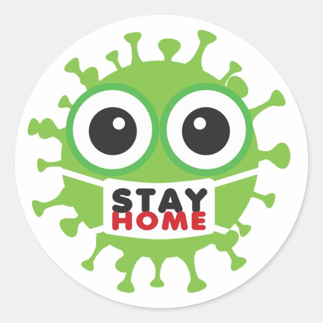 Adesivo Mantenha o vírus doméstico com máscara (Frente)